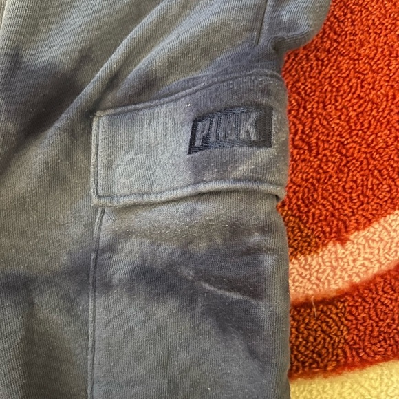 PINK Victoria's Secret Navy Tie-Dye Cargo Sweatpants - Picture 2 of 4